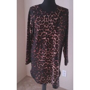 TOPLESS ANIMAL PRINT LONG SLEEVE MINI DRESS 100 RECYCLED FABRIC SIZE L/XL NWT